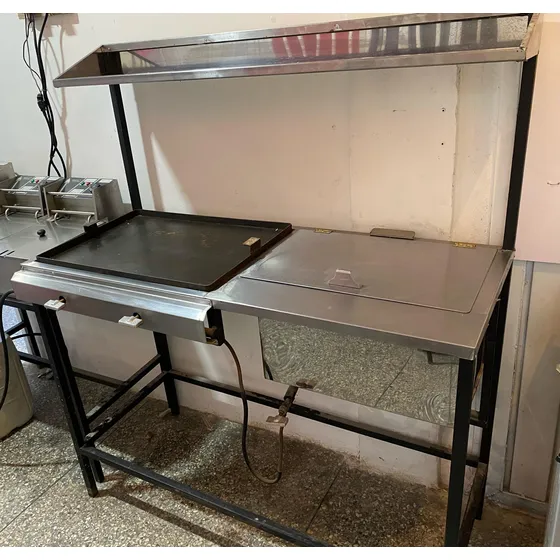 Carrito De Perro Caliente Con Baño María Mesa De Trabajo.