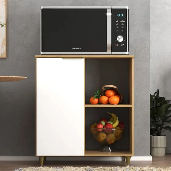 Aparador Horno Microondas Frutero Cocina Estante Y Puertas