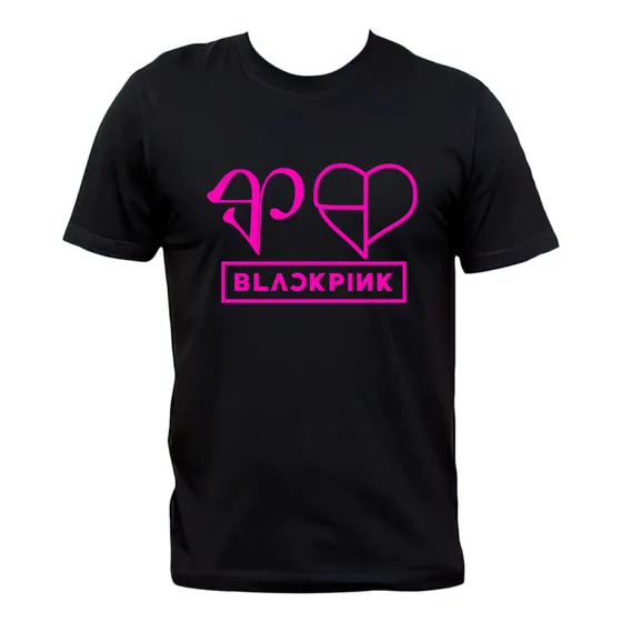 Remera Negra Blackpink K-pop 100% Algodón
