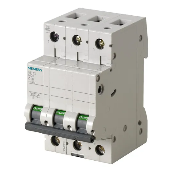 Interruptor Termomag 3p 8a 440v Ac Siemens 5sl6308-7cc Color Negro Corriente Nominal 8 A