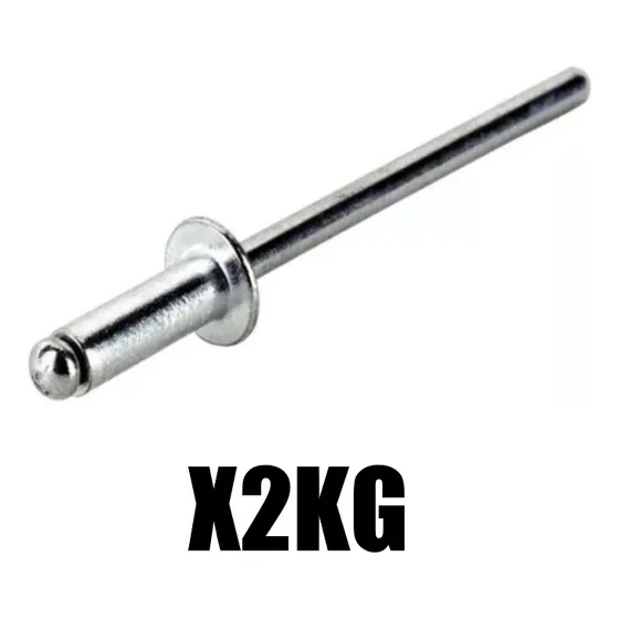 Pack 2 Remache Ciego Aluminio  3/16x3/8 1kg 686 Unid Aprox