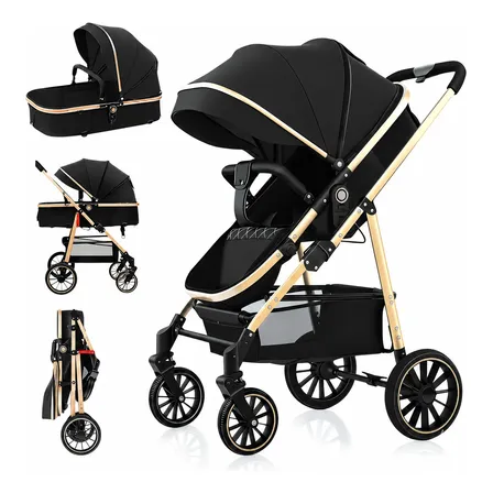 Carrinho Bebê Conforto Reversível Passeio Modo Berço Travel Preto