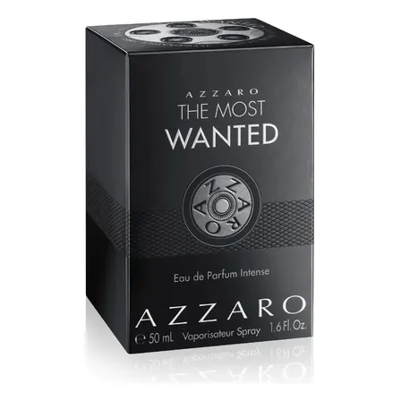 Perfume Masculino Amadeirado Ambarado Com Cardamomo E Caramelo, Longa Duração, Azzaro The Most Wanted, Eau De Parfum Intense, 50ml