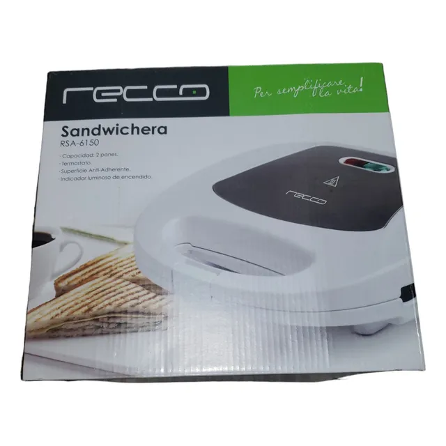 Sandwichera Recco Rsa-6150 Color Blanco