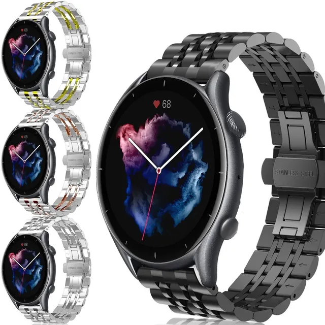 Correa Eslabones Acero Inoxidable Para Amazfit Gtr 3 / 3 Pro