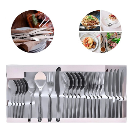 Faqueiro Jogo Talheres Sunshine 24 Pçs Inox Preto Faqueiro Jogo Talheres Sunshine 24 Pçs Inox Preto