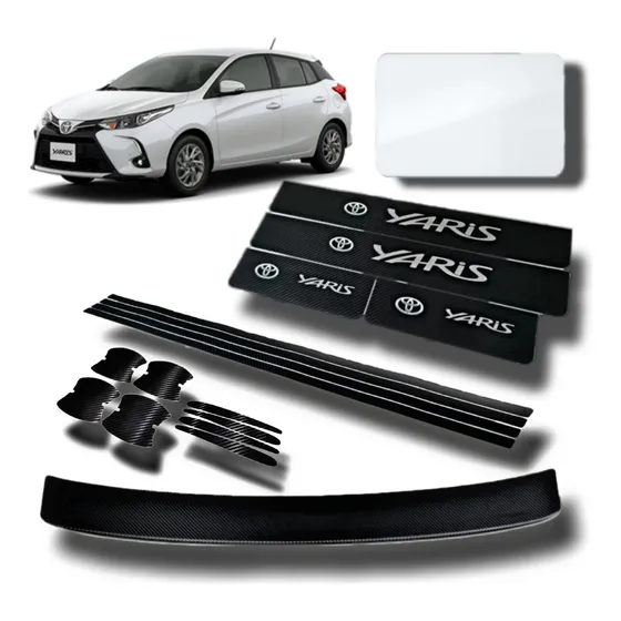 Kit Cubre Zocalos Baul Puertas Uñeros Pantalla Toyota Yaris