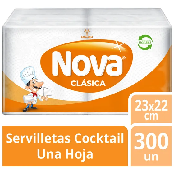 Servilletas Nova Clásica Pack Familiar Cóctel 300 Un