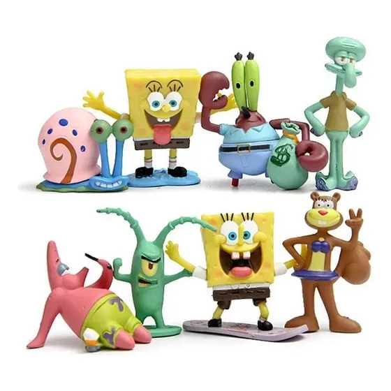 Colección 8 Muñeco en miniatura de Bob Esponja con diseño de moluscos de Patrick Lula