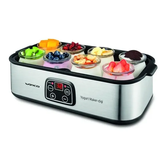 Yogurtera Fabrica Maquina Hacer Yogurt Winco W632 +8 Frascos Color Acero inox