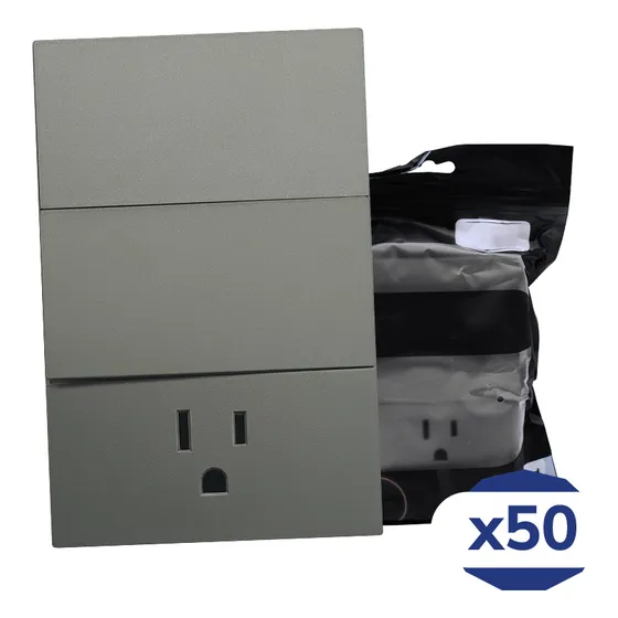 Placa Luxury Contacto Sencillo Y Apagador De 2 Interruptores 3 Vias 90-277vca Gris Oxford 74x112mm Skin Feel Luxury Artlite Apl-406 Paquete 50 Piezas