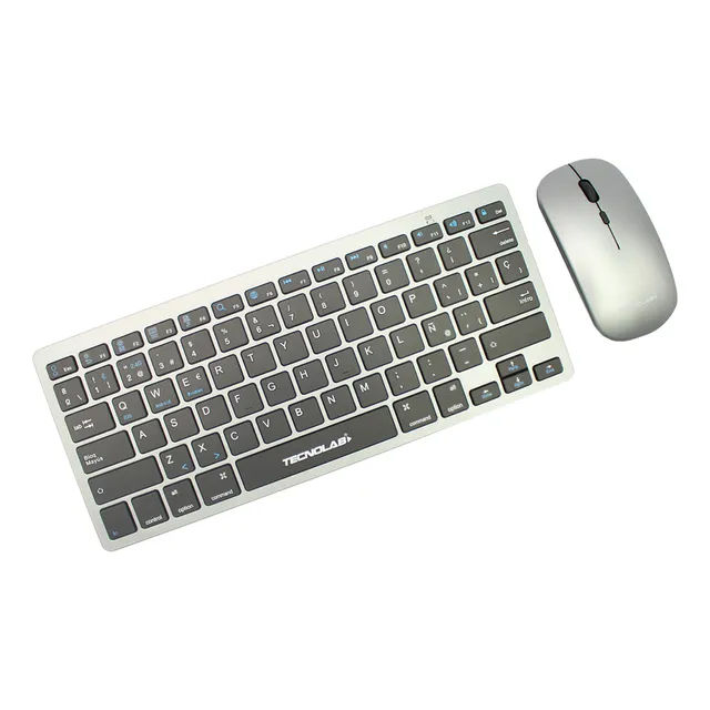 Kit Teclado + Mouse Inalámbrico Tecnolab Tl676 Dual Gris