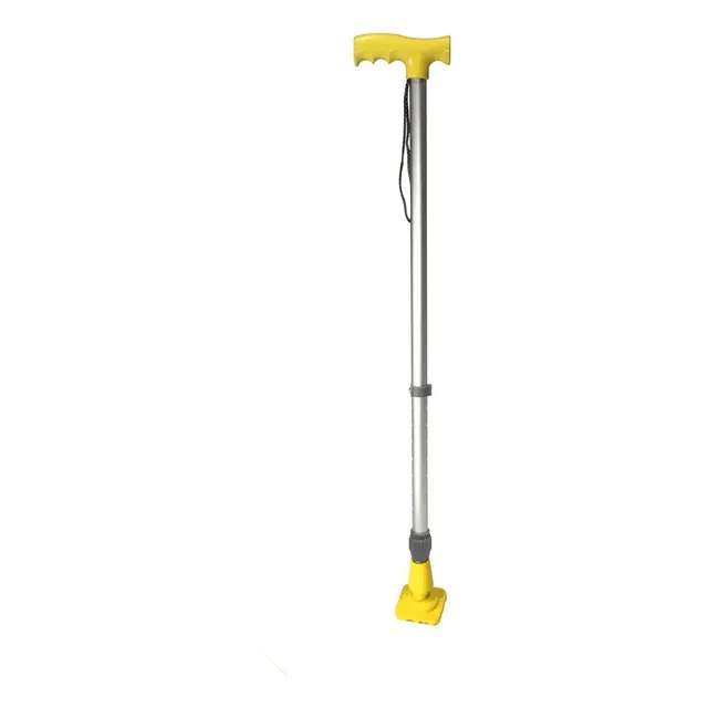 Baston Ortopedico Aluminio Massuar Amarillo Base Amplia Ntpb