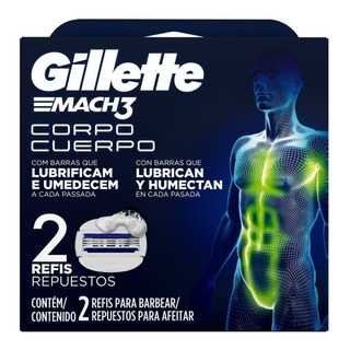 Repuesto Para Máquina De Afeitar Gillette Mach3 Cuerpo, Afeitado Corporal 2 Un Repuesto Para Máquina De Afeitar Gillette Mach3 Cuerpo, Afeitado Corporal 2 Un