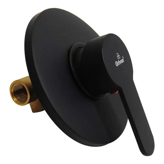 Llave De Ducha Monomando Metalica Negro Mate Bronce Griven