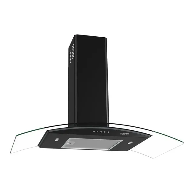 Coifa De Parede Clean 90cm Vidro Curvo Fogatti Black 220v