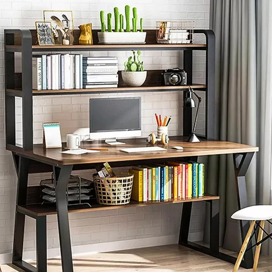 Escritorio Moderno Con Repisas 147x120x60x72