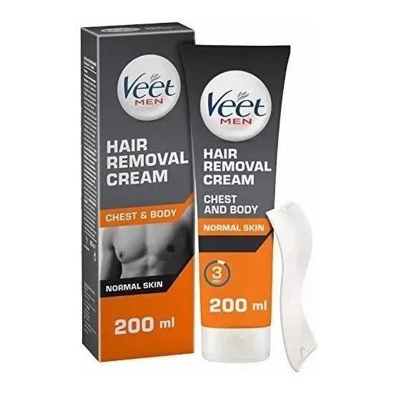Veet For Men Crema Depilatoria Piel Normal 200 Ml + Espátula