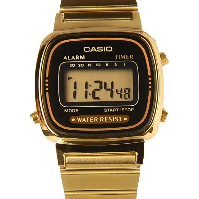Relógio Casio Vintage La670wga-1df Digital Feminino Dourado Relógio Casio Vintage La670wga-1df Digital Feminino Dourado