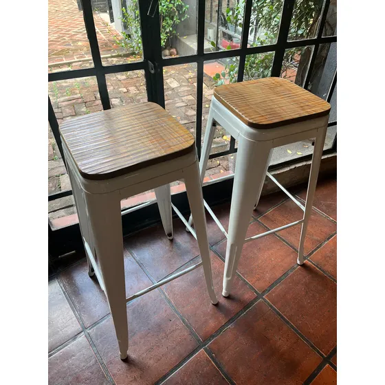 Par De Banquetas Tolix Desillas 78 Cm Altura
