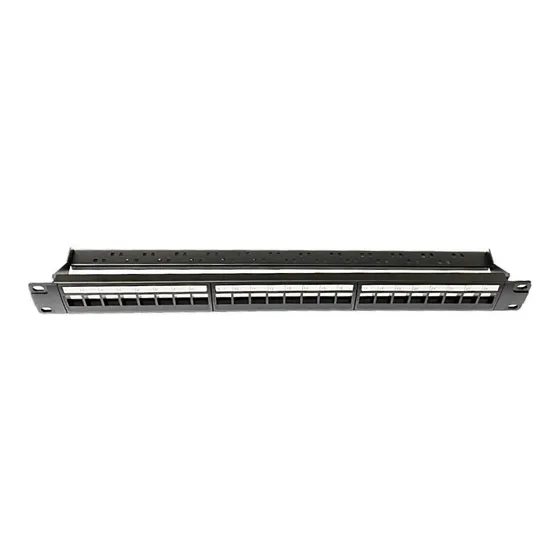 Patch Panel 24 Portas Descarregado 19  + 12 Keystones Cat6 