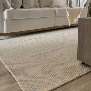 Tapete 2m X 2,5m Sala AlgodĂŁo LavĂĄvel Off White + Brinde Tapete 2m X 2,5m Sala AlgodĂŁo LavĂĄvel Off White + Brinde