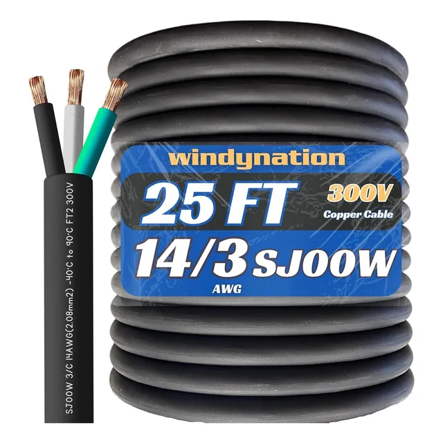 Cable De Extensión De Alimentación Portátil De 300 V Con 3 C