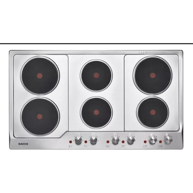 Tope De Cocina 6 Hornillas Electrico De Discos Sólidos Bacco