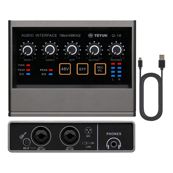 Interface De Audio Teyun Q-16 Usb Som Gravação Profissional