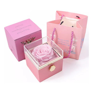 Caixa De Presente Com Colar Rosa Para O Dia Dos Namorados X1 Caixa De Presente Com Colar Rosa Para O Dia Dos Namorados X1