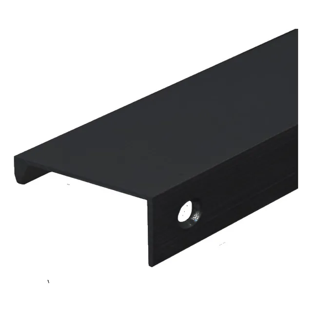 Perfil Tirador De Aluminio Tipo  L  Negro Bari