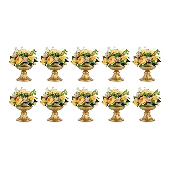 Jarrones Dorados Centros De Mesa De Bodas, 10 Piezas, A...