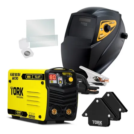 Inversora Solda Kab 180 M Mma Tig Mascara Automatica Cor Amarelo/Preto