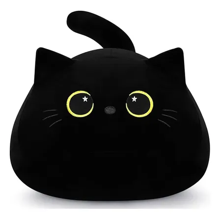 Almohada De Peluche De Gato Negro, Almohada De Sofá Con Dise Negro