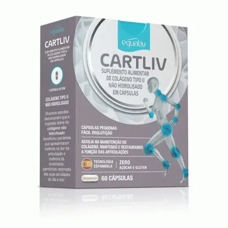Cartliv Equaliv 60 Cáps Colágeno Tipo Ii Collavant N2 Sem Sabor