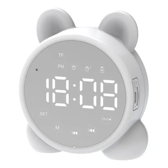 Reloj Genérico Despertador Para Niños Bocina Bluetooth Color Blanco