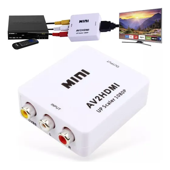 Conversor Entrada Av Rca Para Saída Hdmi Miniadaptador 1080p