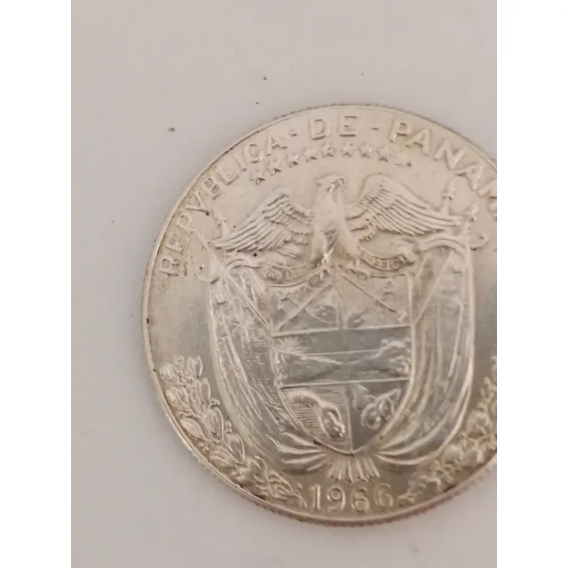 Moneda 1/2 Balboa Plata Panamá 1966