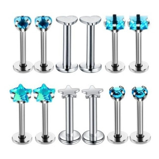 Piercing Mayoreo Labret Zirconia Azul 12pzas. Piercing Mayoreo Labret Zirconia Azul 12pzas.