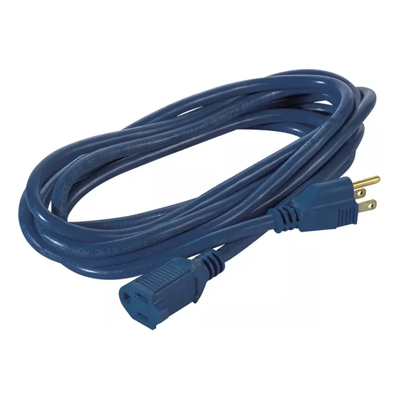 Extensión Uso Rudo Aterriz. Azul, Clavija Recta, 15m, Iusa Color Azul