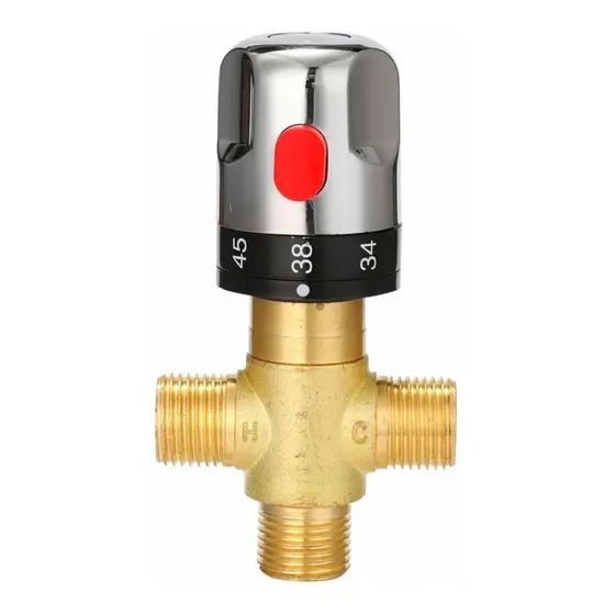 Válvula Mezcladora Termostática Ajustable 3/baño Latón Agua