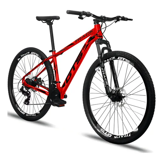 Bicicleta Aro 29 Gts Pro M5 Track 21 Marchas Câmbio Indexado Cor Vermelho Tamanho Do Quadro 19