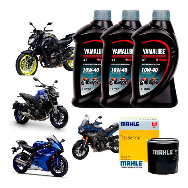 Kit Revisão Óleo Filtro Yamaha Mt 07 Mt 09 Yamalube 10w40