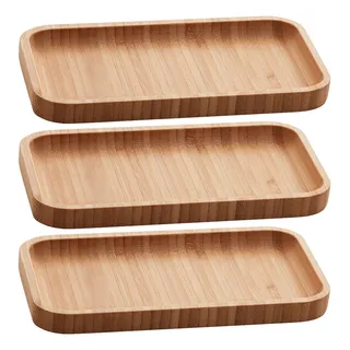 Kit 3 Bandejas De Bambu Retangular Para Cozinha 20x10cm Peti Lyor Hire Kit 3 Bandejas De Bambu Retangular Para Cozinha 20x10cm Peti Lyor Hire
