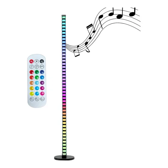 Barra Luz Led Audio Rítmico Rgb Gamer Tiktok Streamer 1,2m Estructura Negro