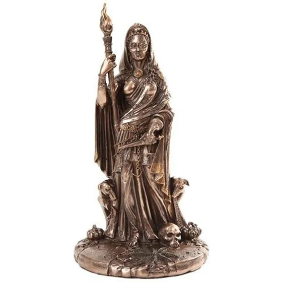 Diosa Griega Hecate Escultura En Bronce Pátina