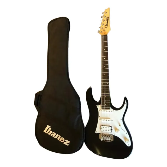 Guitarra Eléctrica Ibanez Serie Gio + Amplificador Ibañez Diestro Negro Blaco Color Amdera
