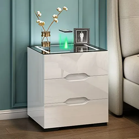 Mesa De Noche Inteligente Keppstory Blanco Con Ca