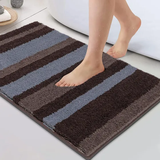 Tapete Baño Antideslizante Microfibra Peluda Absorbente 46 X