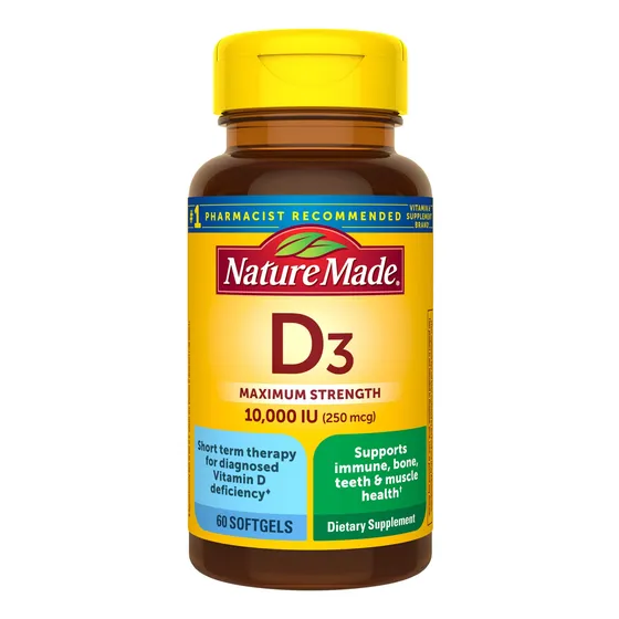 Suplemento De Vitamina D3 De La Naturaleza, 10000 Ui, 60 Cáp